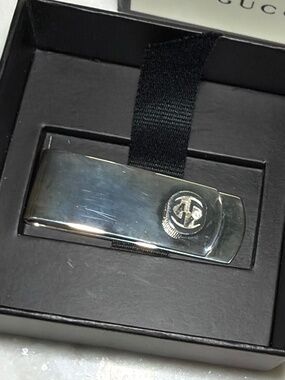Gucci 925 sterling silver interlocking logo moneyclip